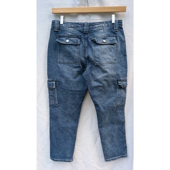 KanCan Womens High Rise Avery Straight Cargo Pants Jeans 11/29 Stretch Pockets - Picture 3 of 5